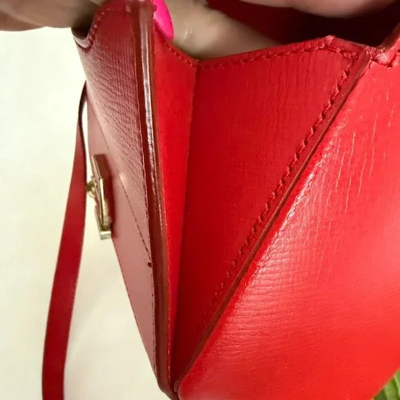 Givenchy Pandora Mini Crossbody Bag Red Leather Authentic - Picture 7 of 12